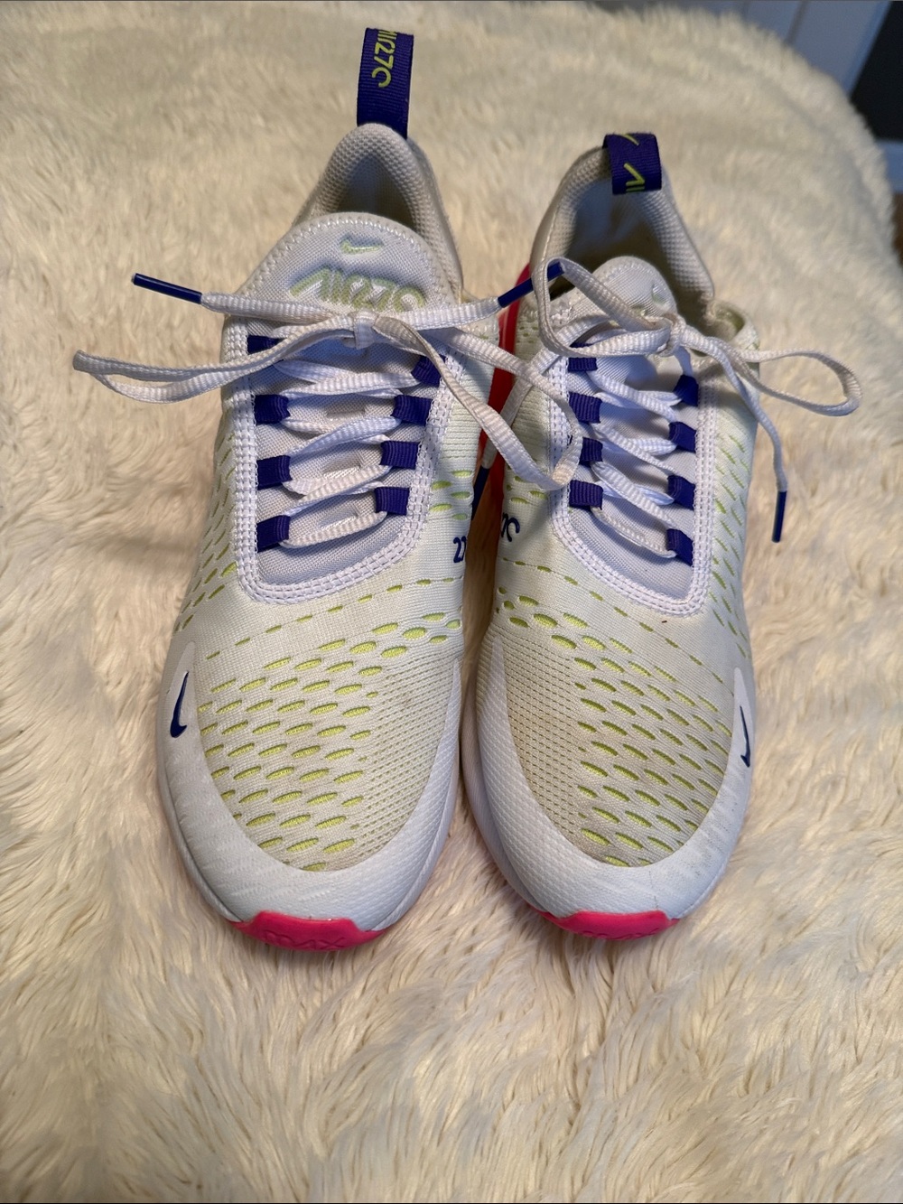 Nike Women's White Purple Lime Pink Athletic Sneakers